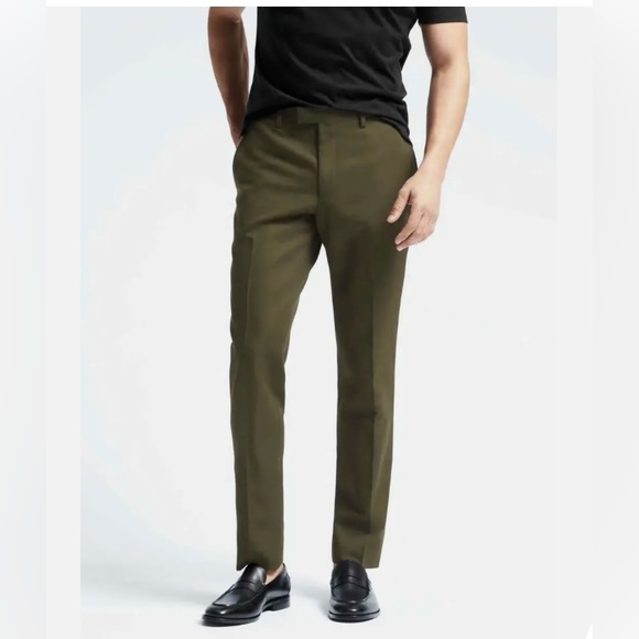 Banana Republic men’s size 38 long stretch twill pants, olive color - Picture 1 of 11